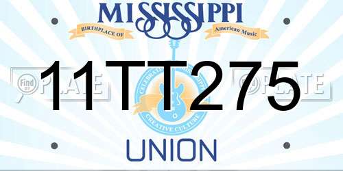 11TT275 Mississippi License Plate