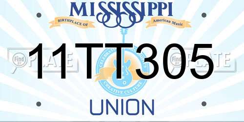 11TT305 Mississippi License Plate