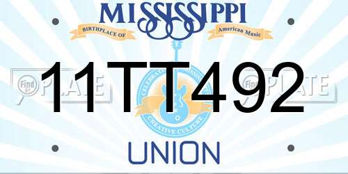 11TT492 Mississippi License Plate