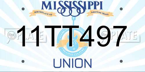 11TT497 Mississippi License Plate