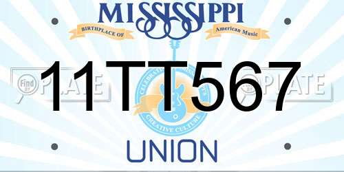 11TT567 Mississippi License Plate