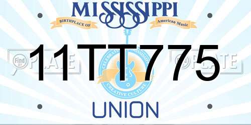11TT775 Mississippi License Plate