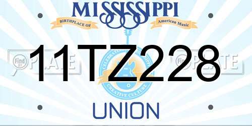 11TZ228 Mississippi License Plate