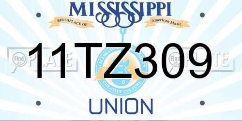 11TZ309 Mississippi License Plate