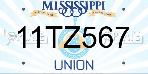 11TZ567 Mississippi License Plate