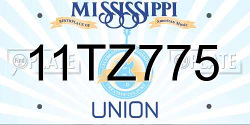 11TZ775 Mississippi License Plate