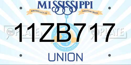 11ZB717 Mississippi License Plate