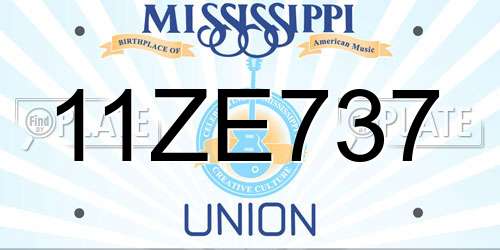 11ZE737 Mississippi License Plate