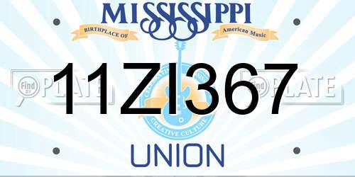 11ZI367 Mississippi License Plate