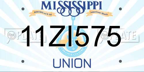 11ZI575 Mississippi License Plate
