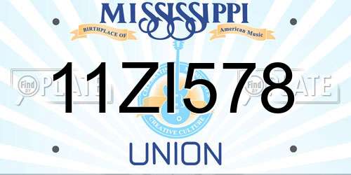 11ZI578 Mississippi License Plate