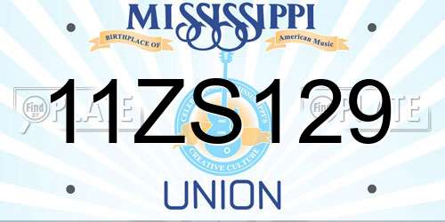 11ZS129 Mississippi License Plate