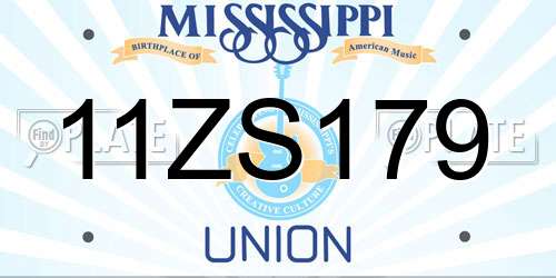 11ZS179 Mississippi License Plate