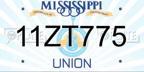 11ZT775 Mississippi License Plate