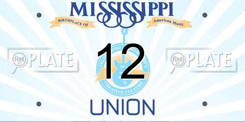 12 Mississippi License Plate