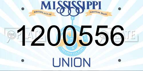 1200556 Mississippi License Plate