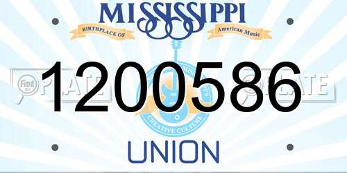 1200586 Mississippi License Plate