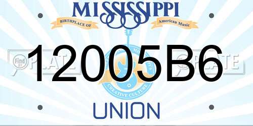 12005B6 Mississippi License Plate