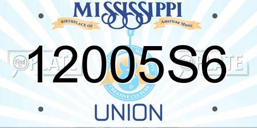 12005S6 Mississippi License Plate