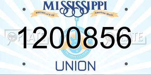 1200856 Mississippi License Plate
