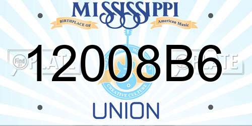 12008B6 Mississippi License Plate