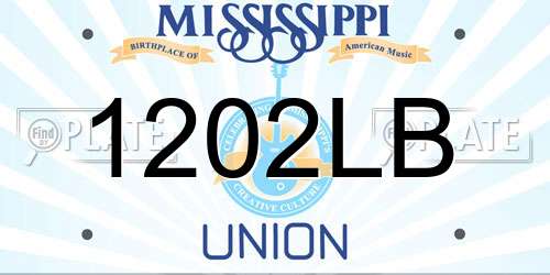 1202LB Mississippi License Plate