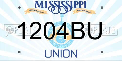 1204BU Mississippi License Plate
