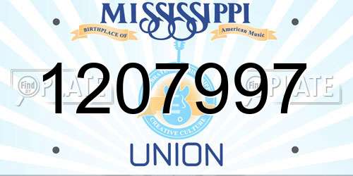 1207997 Mississippi License Plate