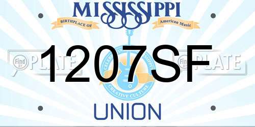 1207SF Mississippi License Plate
