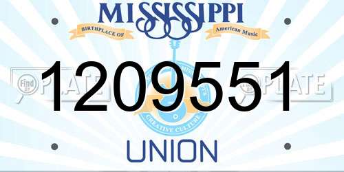 1209551 Mississippi License Plate