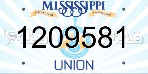 1209581 Mississippi License Plate