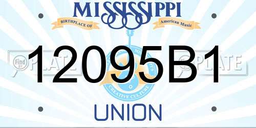 12095B1 Mississippi License Plate