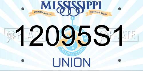12095S1 Mississippi License Plate