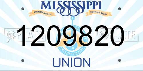 1209820 Mississippi License Plate