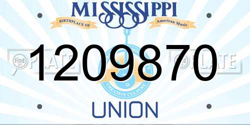 1209870 Mississippi License Plate
