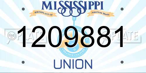 1209881 Mississippi License Plate