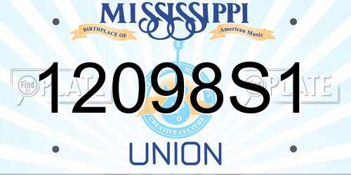 12098S1 Mississippi License Plate