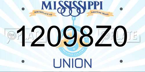 12098Z0 Mississippi License Plate