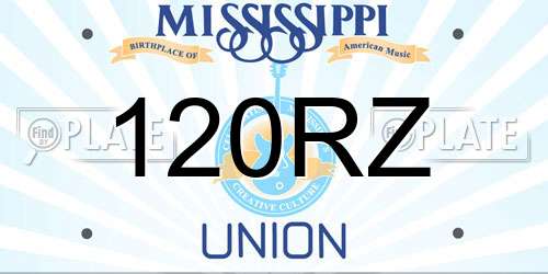 120RZ Mississippi License Plate