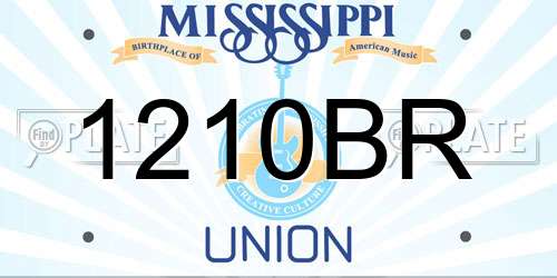 1210BR Mississippi License Plate