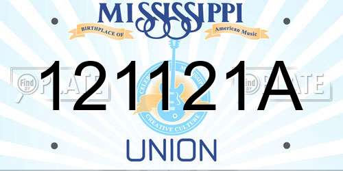 121121A Mississippi License Plate