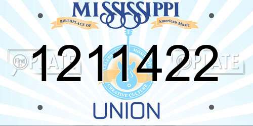 1211422 Mississippi License Plate