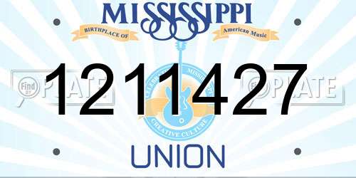 1211427 Mississippi License Plate