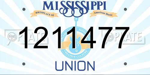 1211477 Mississippi License Plate