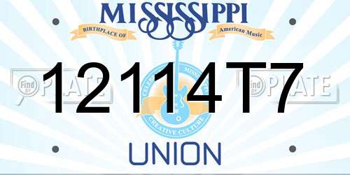 12114T7 Mississippi License Plate
