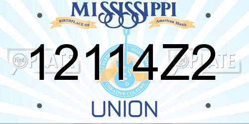 12114Z2 Mississippi License Plate