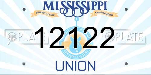 12122 Mississippi License Plate