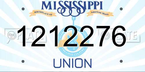 1212276 Mississippi License Plate