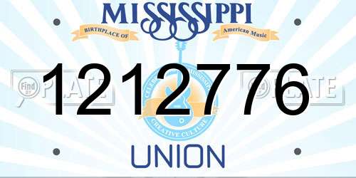 1212776 Mississippi License Plate