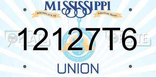 12127T6 Mississippi License Plate
